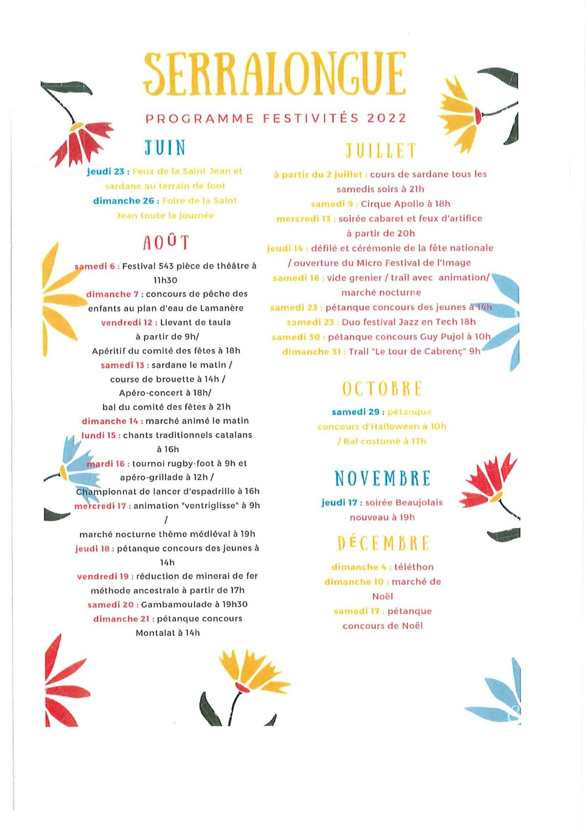 PROGRAMME ESTIVAL SERRALONGUE
