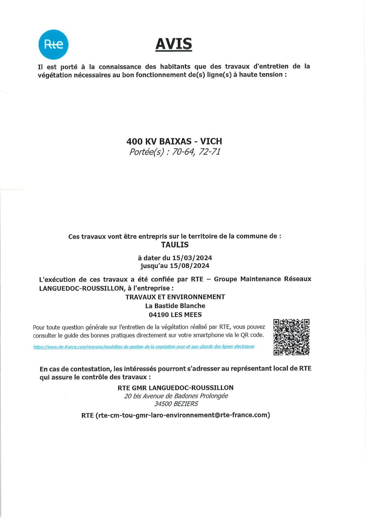 Affiche information RTE